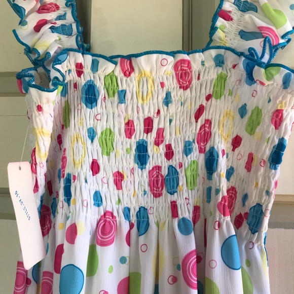 NWT Girl’s Multicolored Polka Dot Dress - Picture 3 of 3